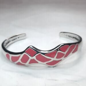Silver & Pink Geometic Cuff Bracelet